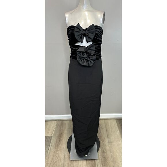 Ronny Kobo Constance Bow Cut-Out Column Gown Size M $698 - Picture 6 of 12